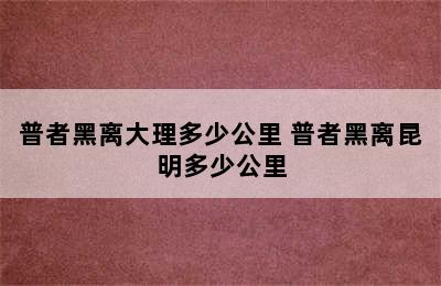 普者黑离大理多少公里 普者黑离昆明多少公里